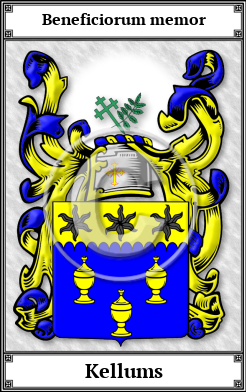 Kellums Family Crest Download (JPG) Book Plated - 600 DPI