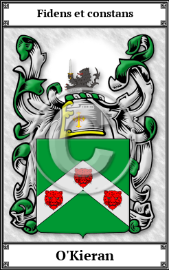 O'Kieran Family Crest Download (JPG) Book Plated - 600 DPI