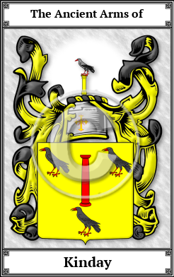 Kinday Family Crest Download (JPG)  Book Plated - 150 DPI