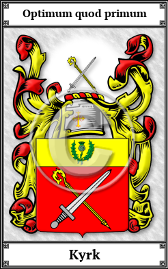 Kyrk Family Crest Download (JPG)  Book Plated - 150 DPI