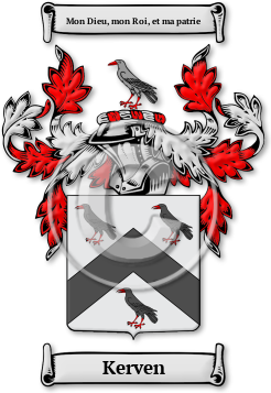 Kerven Family Crest Download (jpg) Legacy Series - 150 DPI