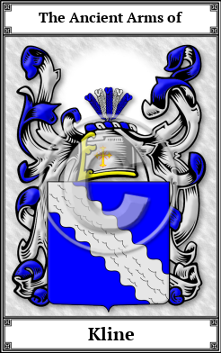 Kline Family Crest Download (JPG)  Book Plated - 150 DPI