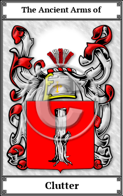 Clutter Family Crest Download (JPG) Book Plated - 600 DPI