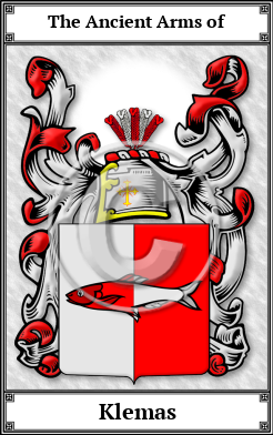 Klemas Family Crest Download (JPG)  Book Plated - 150 DPI