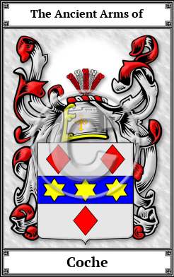 Coche Family Crest Download (JPG)  Book Plated - 150 DPI