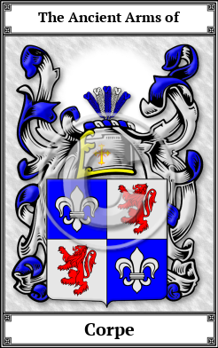 Corpe Family Crest Download (JPG)  Book Plated - 150 DPI