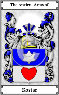 Kostar Family Crest Download (JPG)  Book Plated - 150 DPI