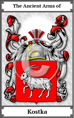 Kostka Family Crest Download (JPG)  Book Plated - 150 DPI