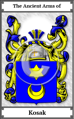 Kosak Family Crest Download (JPG)  Book Plated - 150 DPI