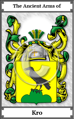 Kro Family Crest Download (JPG)  Book Plated - 150 DPI