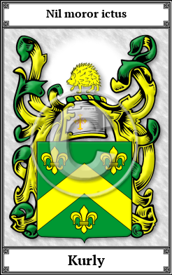 Kurly Family Crest Download (JPG) Book Plated - 600 DPI