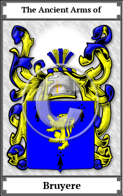 Bruyere Family Crest Download (JPG)  Book Plated - 150 DPI