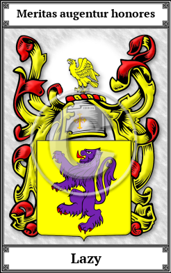 Lazy Family Crest Download (JPG)  Book Plated - 150 DPI