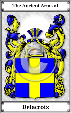 Delacroix Family Crest Download (JPG)  Book Plated - 150 DPI