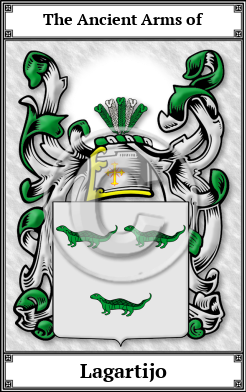 Lagartijo Family Crest Download (JPG)  Book Plated - 150 DPI