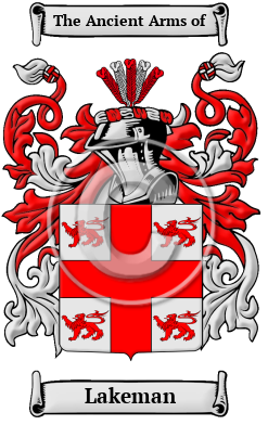 Lakeman Family Crest/Coat of Arms