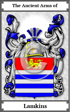 Lamkins Family Crest Download (JPG) Book Plated - 600 DPI