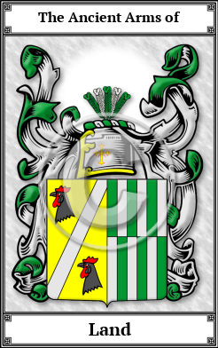 Land Family Crest Download (JPG)  Book Plated - 150 DPI