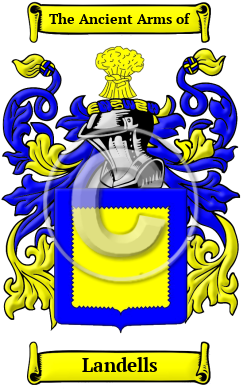 Landells Family Crest Download (JPG) Heritage Series - 600 DPI