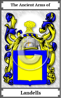 Landells Family Crest Download (JPG)  Book Plated - 150 DPI