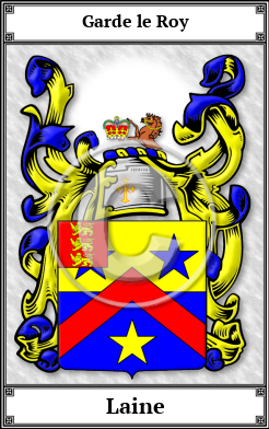 Laine Family Crest Download (JPG)  Book Plated - 150 DPI