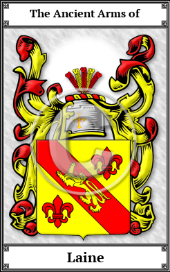 Laine Family Crest Download (JPG)  Book Plated - 150 DPI