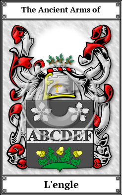 L'engle Family Crest Download (JPG)  Book Plated - 150 DPI
