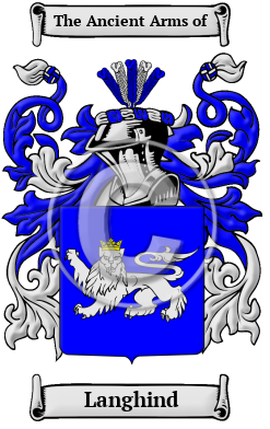 Langhind Family Crest/Coat of Arms