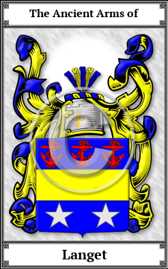 Langet Family Crest Download (JPG) Book Plated - 600 DPI