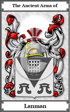 Lanman Family Crest Download (JPG)  Book Plated - 150 DPI