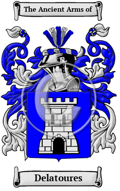 Delatoures Family Crest/Coat of Arms