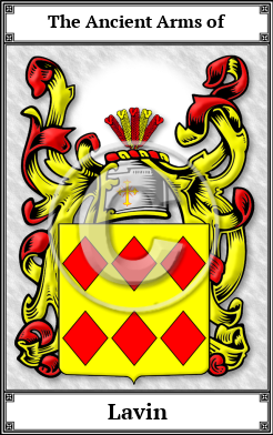Lavin Family Crest Download (JPG)  Book Plated - 150 DPI