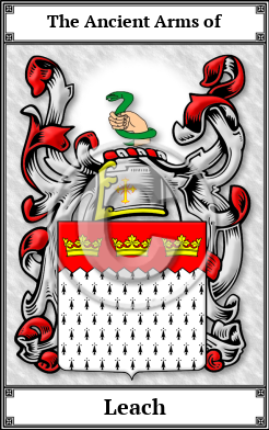 Leach Family Crest Download (JPG) Book Plated - 600 DPI