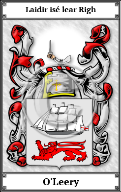O'Leery Family Crest Download (JPG)  Book Plated - 150 DPI