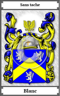 Blanc Family Crest Download (JPG)  Book Plated - 150 DPI
