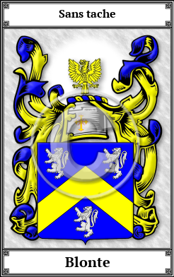 Blonte Family Crest Download (JPG) Book Plated - 600 DPI