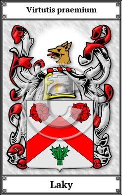 Laky Family Crest Download (JPG)  Book Plated - 150 DPI