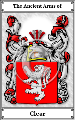 Clear Family Crest Download (JPG)  Book Plated - 150 DPI