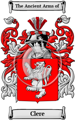 Clere Family Crest/Coat of Arms