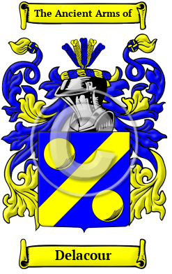 Delacour Family Crest Download (JPG) Heritage Series - 300 DPI