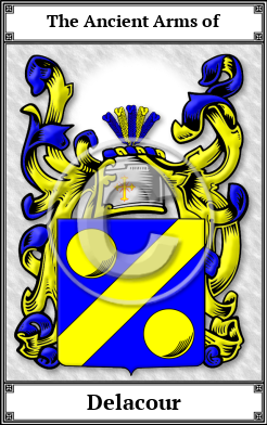 Delacour Family Crest Download (JPG)  Book Plated - 150 DPI