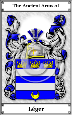 Léger Family Crest Download (JPG) Book Plated - 600 DPI