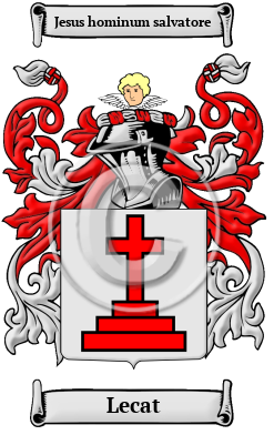 Lecat Family Crest/Coat of Arms