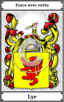 Lye Family Crest Download (JPG)  Book Plated - 150 DPI
