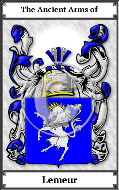 Lemeur Family Crest Download (JPG)  Book Plated - 150 DPI