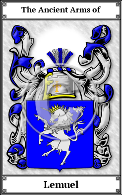 Lemuel Family Crest Download (JPG)  Book Plated - 150 DPI