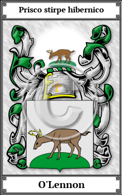 O'Lennon Family Crest Download (JPG)  Book Plated - 150 DPI