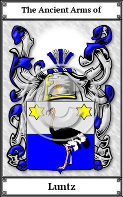 Luntz Family Crest Download (JPG)  Book Plated - 150 DPI