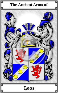 Leos Family Crest Download (JPG)  Book Plated - 150 DPI