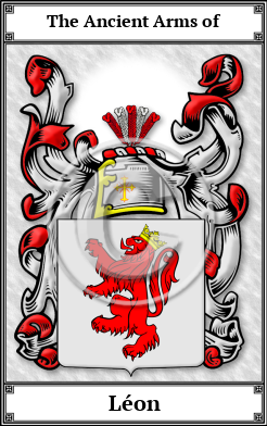 Léon Family Crest Download (JPG)  Book Plated - 150 DPI